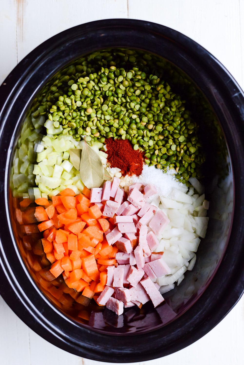 Slow Cooker Split Pea Soup (w/ Ham)