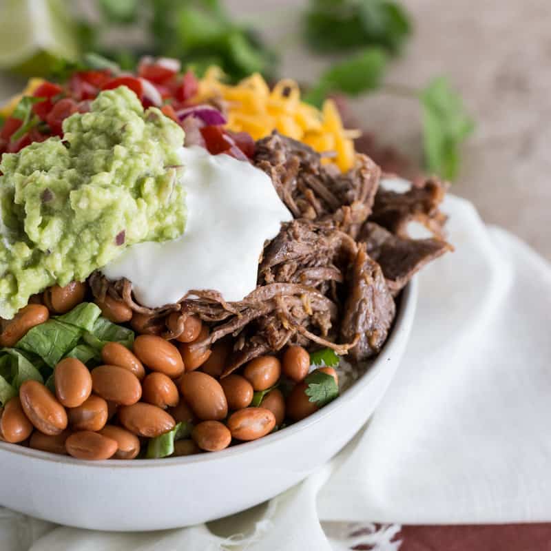 Instant Pot Barbacoa Beef Burrito Bowls