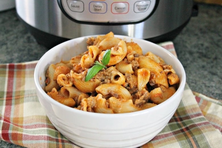 Instant Pot Cheesy Hamburger Casserole