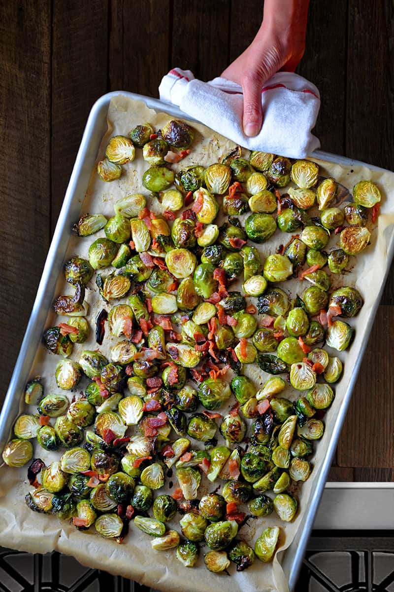 Roasted Brussels Sprouts and Bacon (Whole30, Keto, Air Fryer)