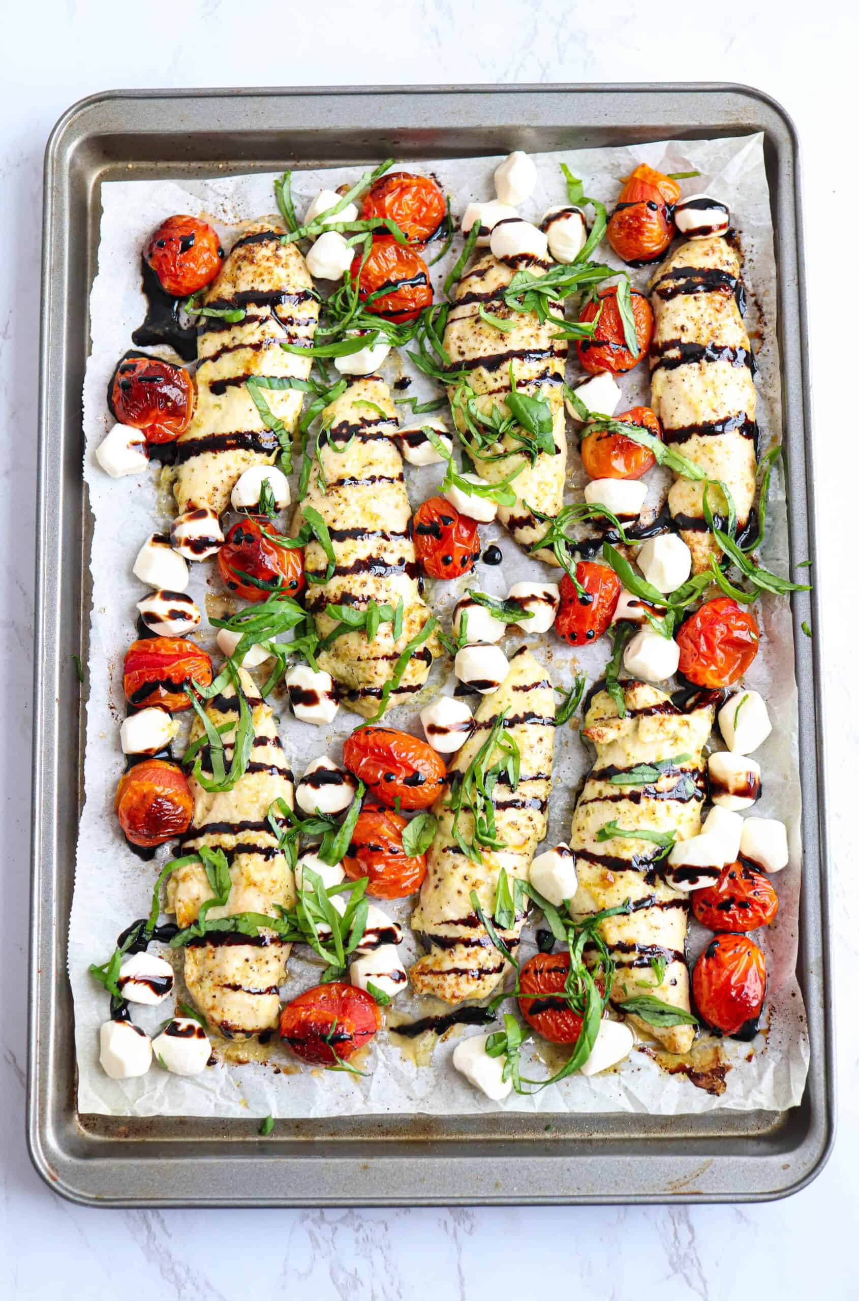 Chicken Caprese Sheet Pan