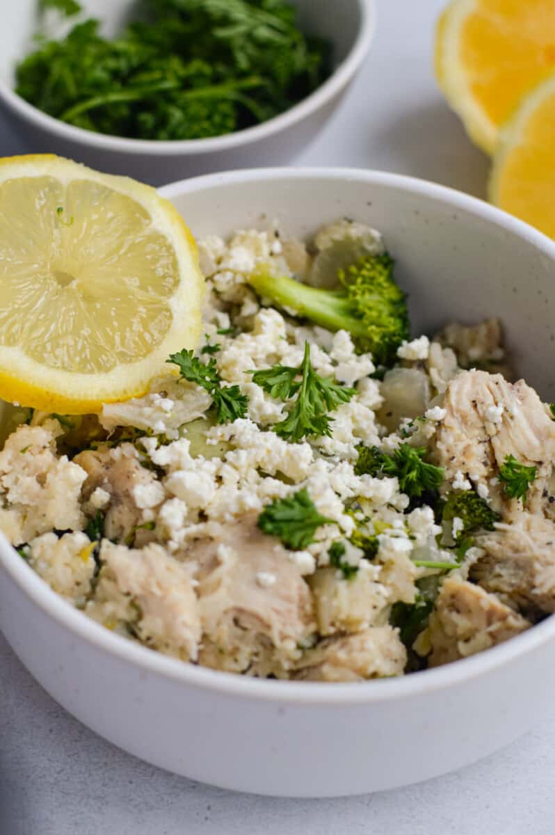Crockpot Lemon Garlic Chicken and Rice