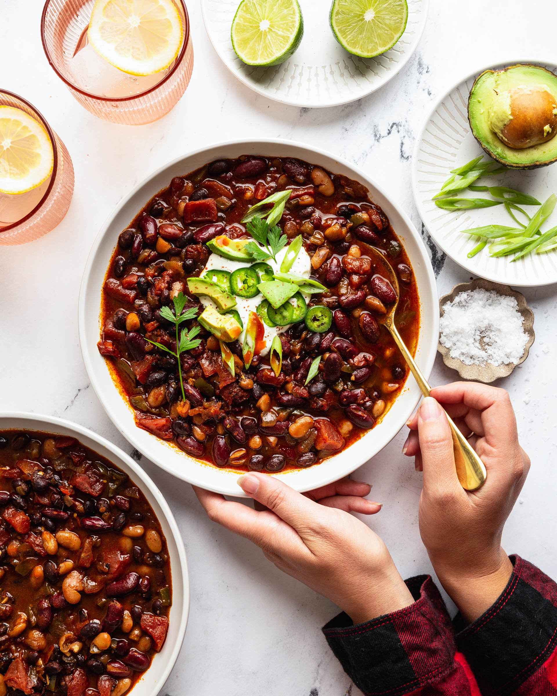 Slow Cooker Vegetarian Chili with Smoky Brown Sugar & Lime