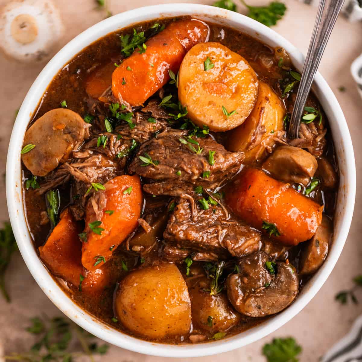 Slow Cooker Beef Stew With Mushrooms