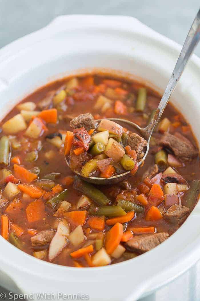 Slow Cooker Vegetable Beef Soup