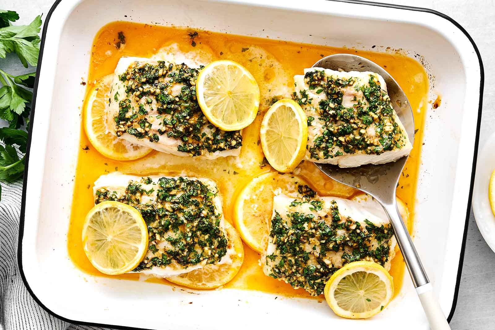 Garlic Herb Baked Cod