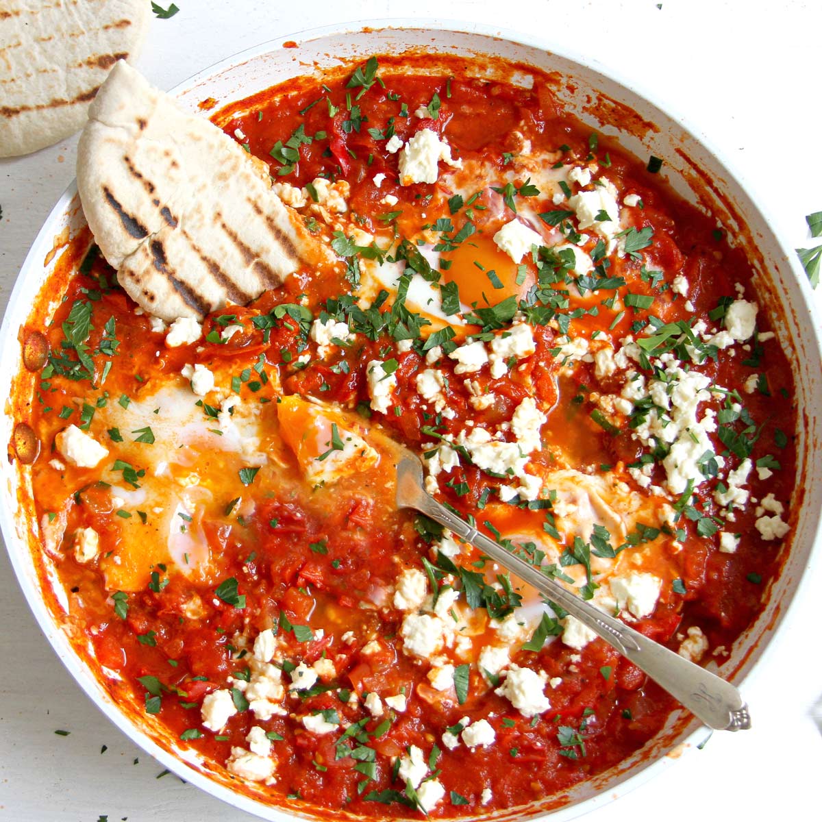 Stovetop Shakshuka with Fresh Tomatoes