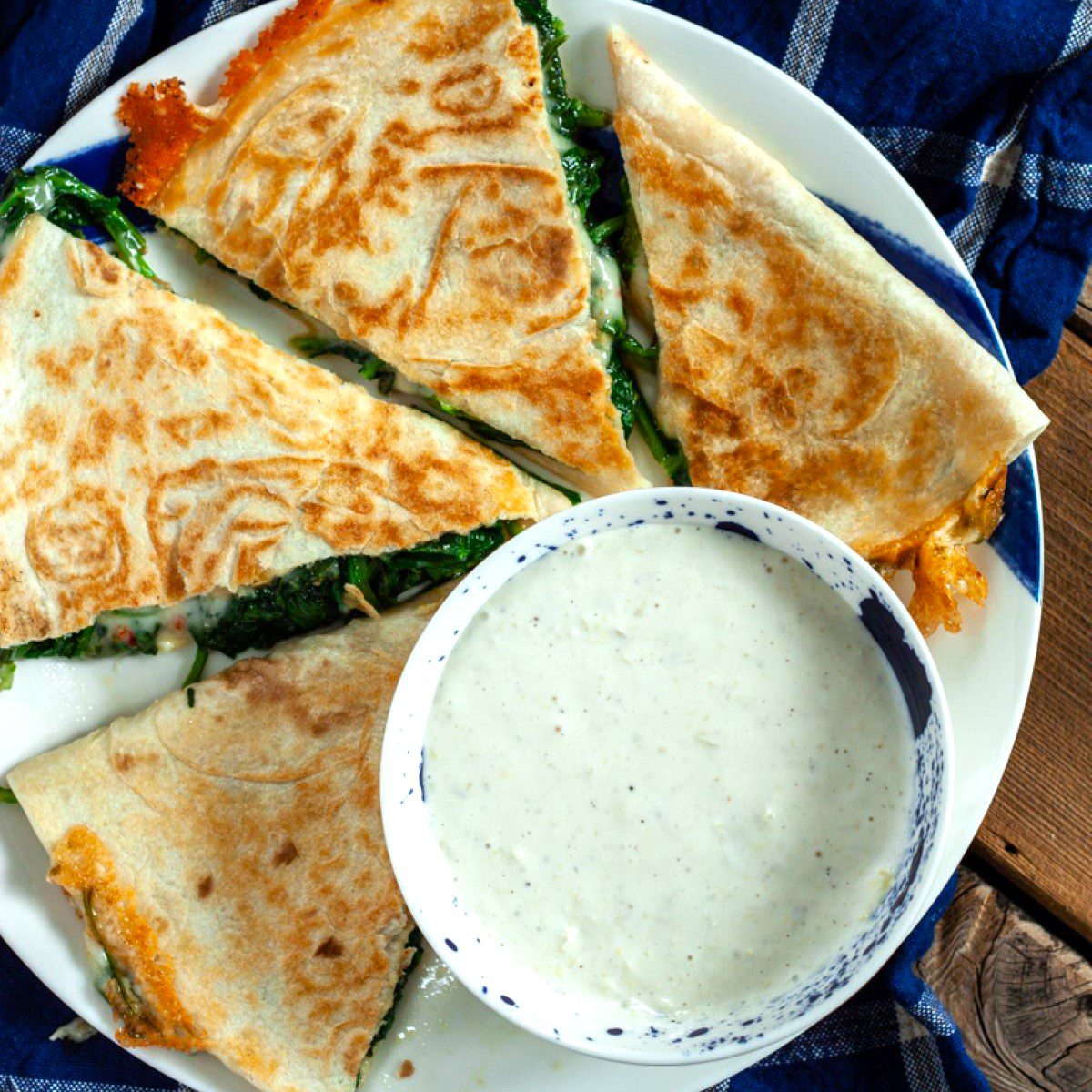 Spinach Feta Quesadilla