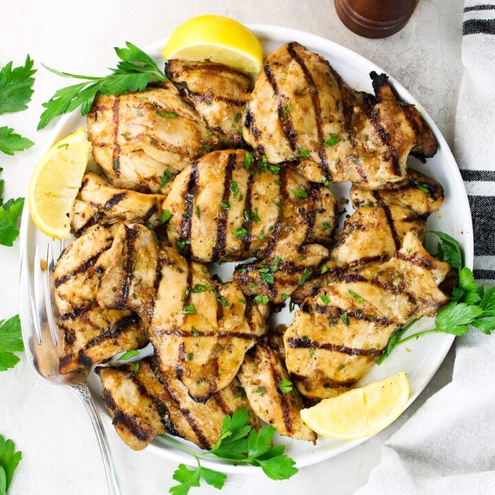 Grilled Chicken Thighs with Rosemary Lemon Marinade