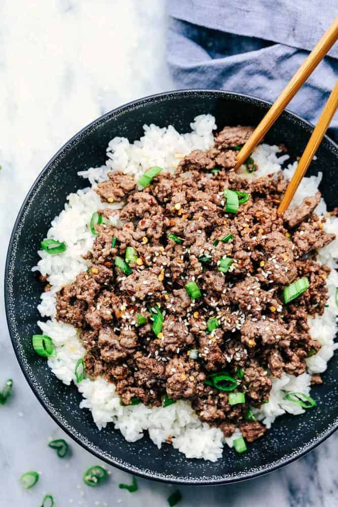 12. Korean Ground Beef and Rice Bowls