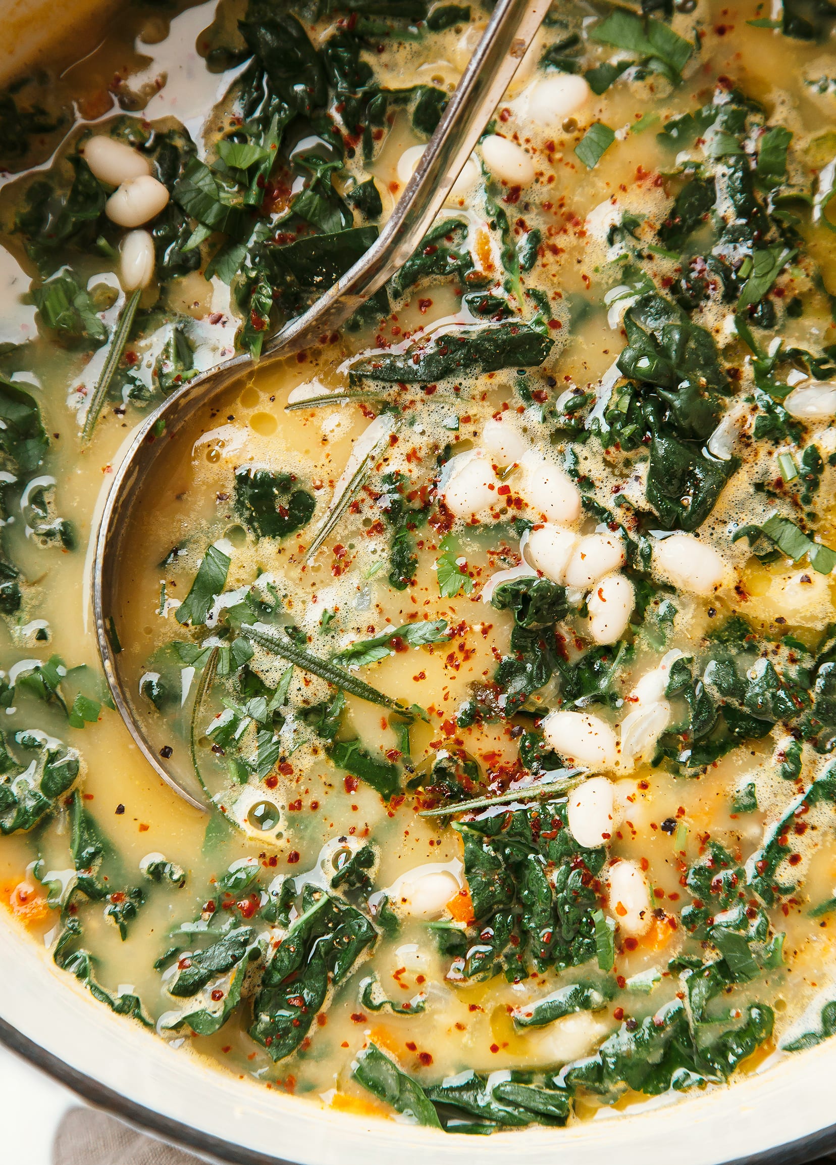 8. Creamy White Bean Soup with Kale