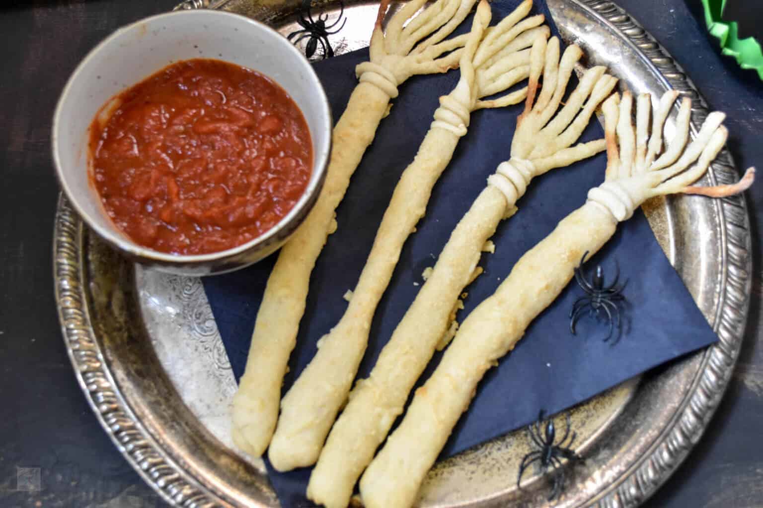 9. Cheesy Witches Broom Bread Sticks
