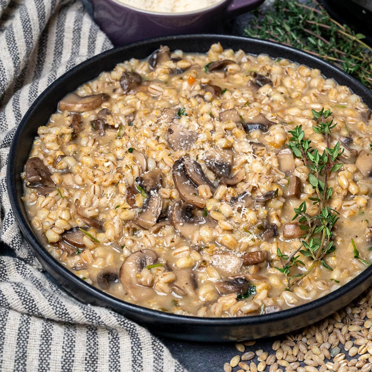 Instant Pot Barley Risotto with Mushrooms
